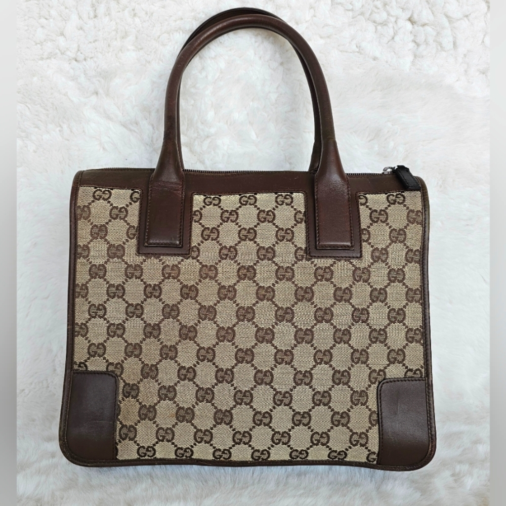 Gucci Tan and Brown Monogram Tote Bag